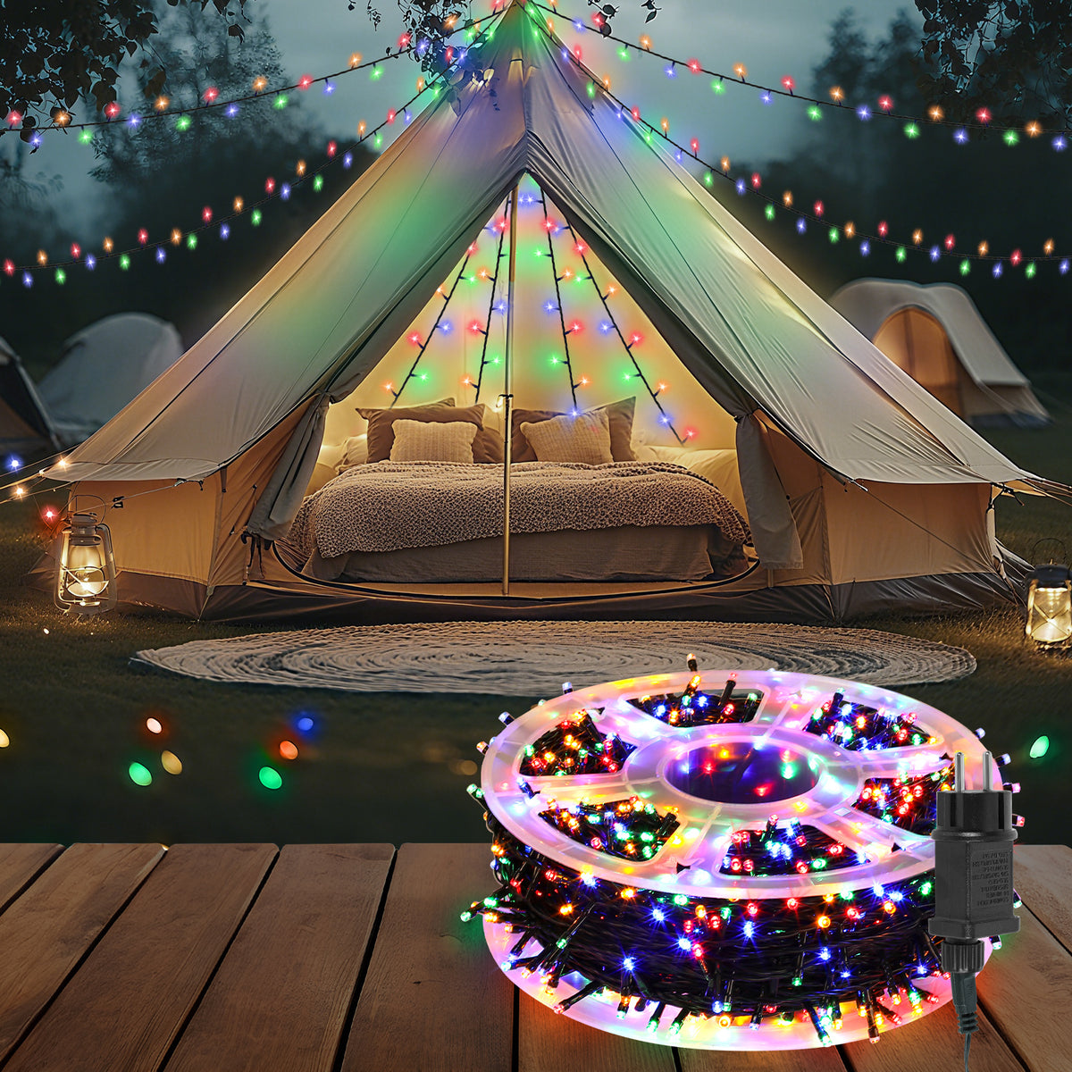 LED Lichterkette 10–200 m – 100–2000 LEDs, 8 Modi, Warmweiß/Kaltweiß/Bunt