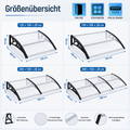 Türvordach Terrasse aus Polycarbonat  120cm–300cm, transparente Überdachung