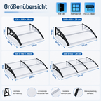 Türvordach Terrasse aus Polycarbonat  120cm–300cm, transparente Überdachung