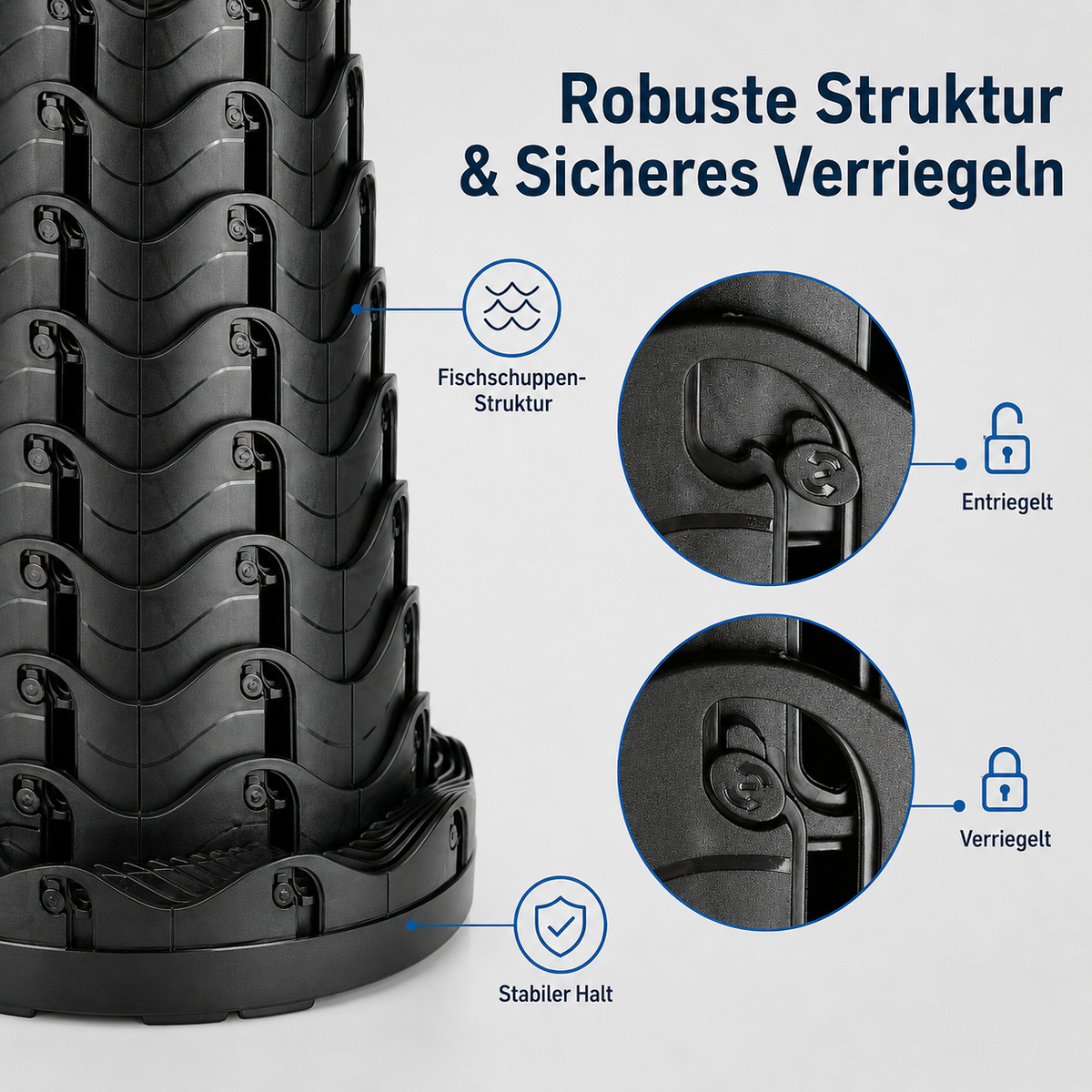 Höhenverstellbarer Campinghocker faltbar bis 150 kg mit Tragegurt