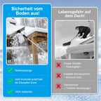 Teleskop-Dachschneeräumer 6,36 m – Schneerechen mit 70,5 cm Alu-Rechenkopf
