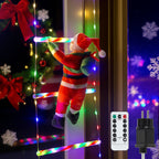 Cecaylie LED Weihnachtsmann Leiter 3 m mit 338 LEDs, 8 Lichtmodi, Timer & Fernbedienung