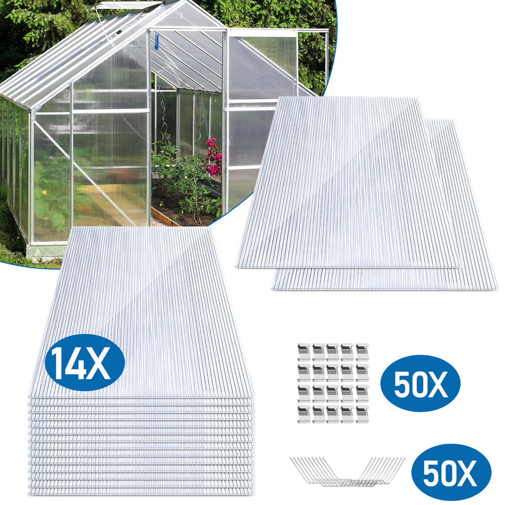 Polycarbonat Hohlkammerplatten 4/8 mm – 60,5 × 121 cm für Gewächshaus
