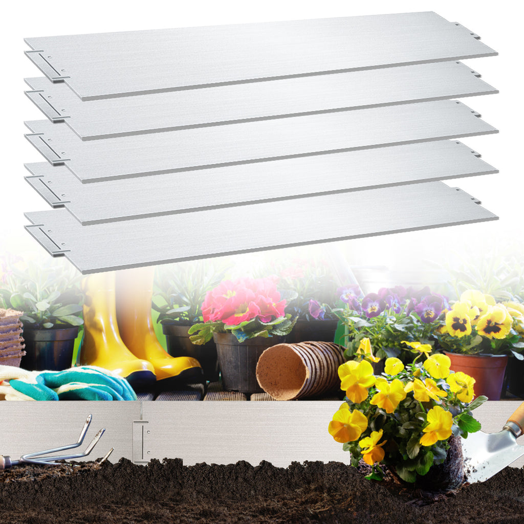 Rasenkante aus verzinktem Metall 15 oder 18 cm hoch für Garten und Beete