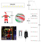 Cecaylie LED Weihnachtsmann Leiter 3 m mit 338 LEDs, 8 Lichtmodi, Timer & Fernbedienung