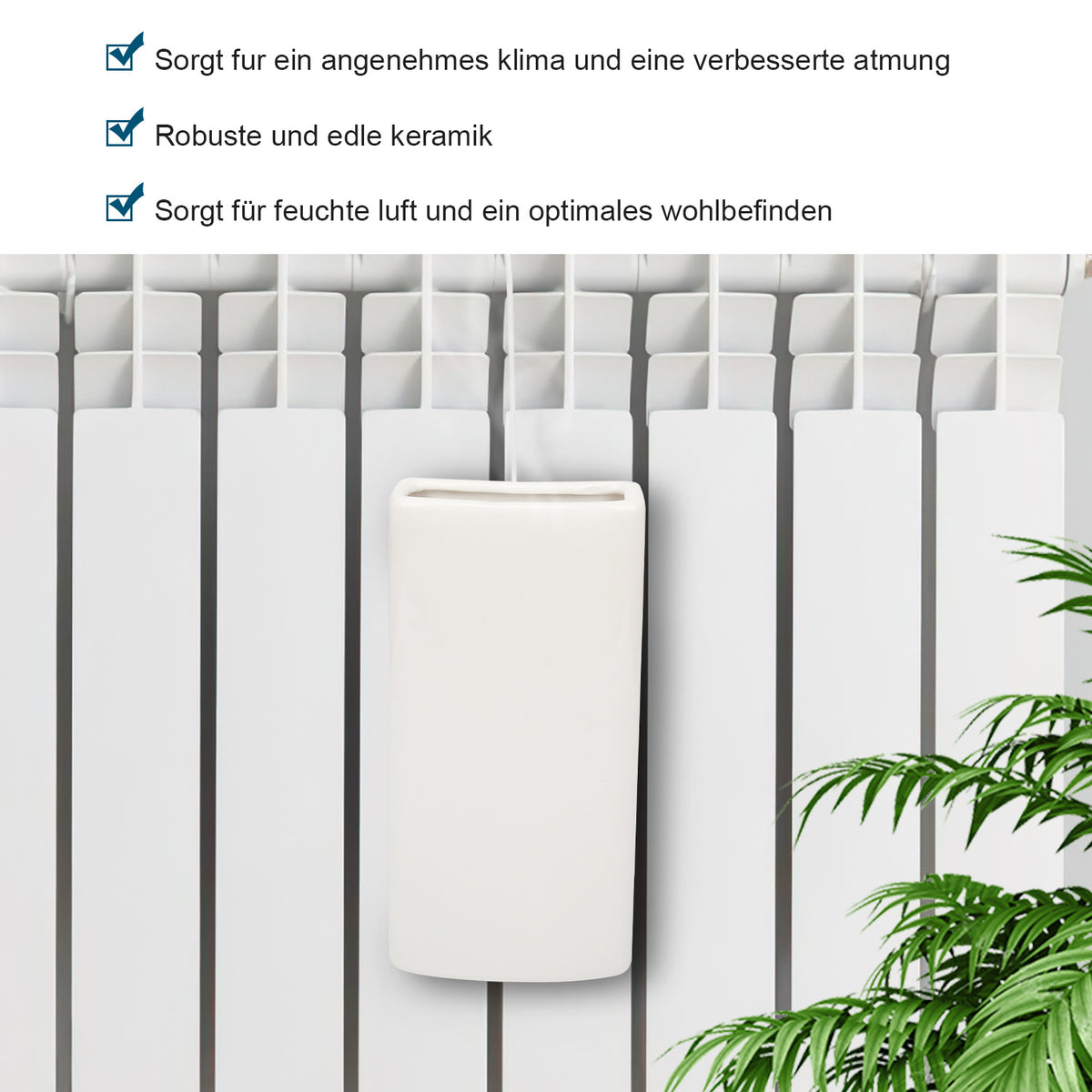 Keramik Heizkörper-Luftbefeuchter 400 ml – 4/8/12 Stück mit Haken