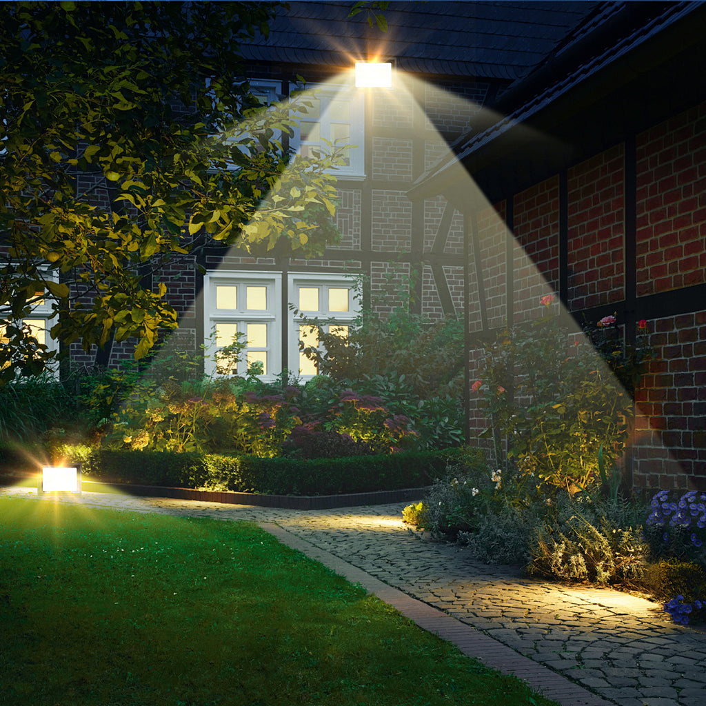 Cecaylie LED Fluter Außen 10–100W, 3 Lichtfarben einstellbar, IP66, 3000/4000/6500K