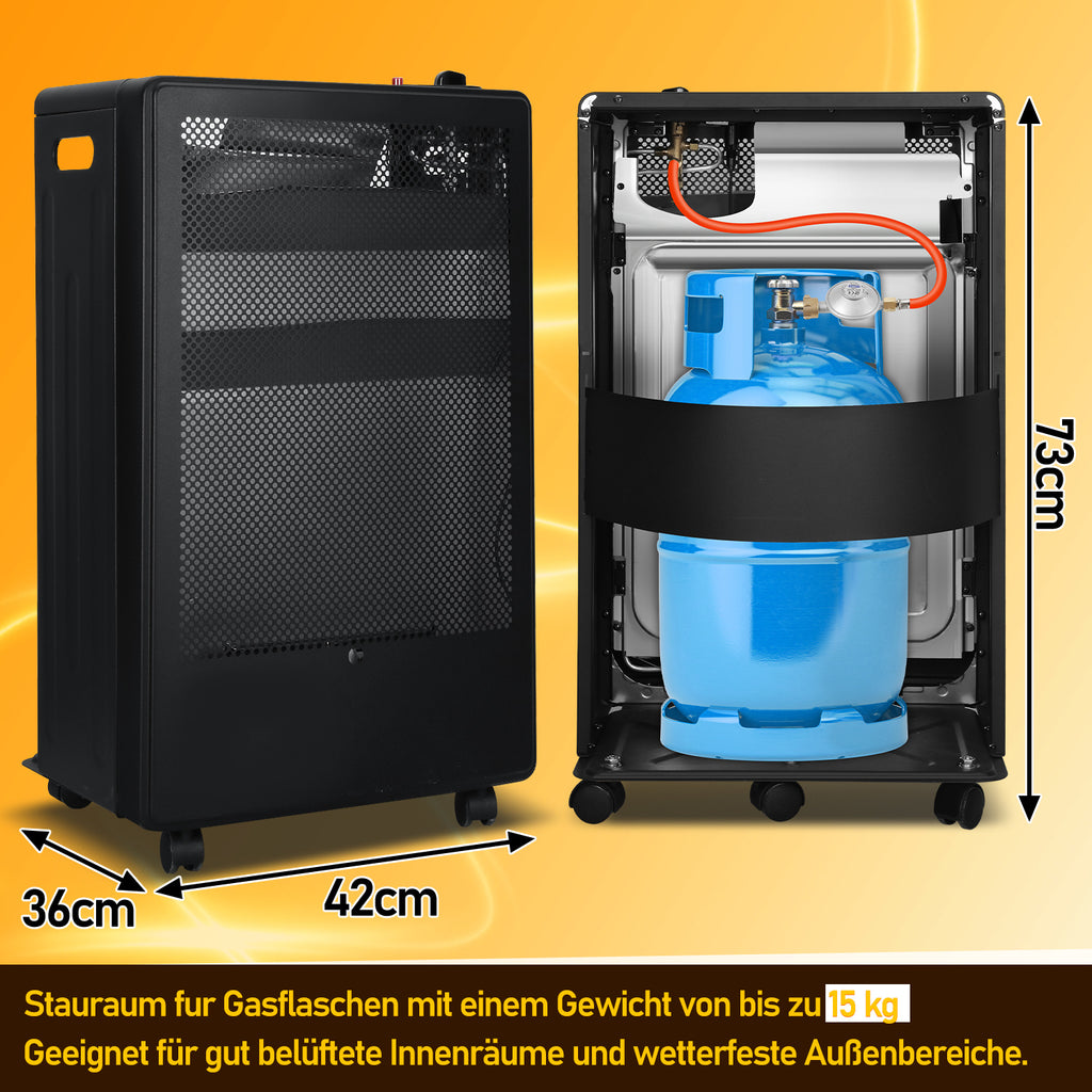 Gasofen 3,8 kW mit blauer Flamme – 2 Heizstufen, ODS & Druckregler