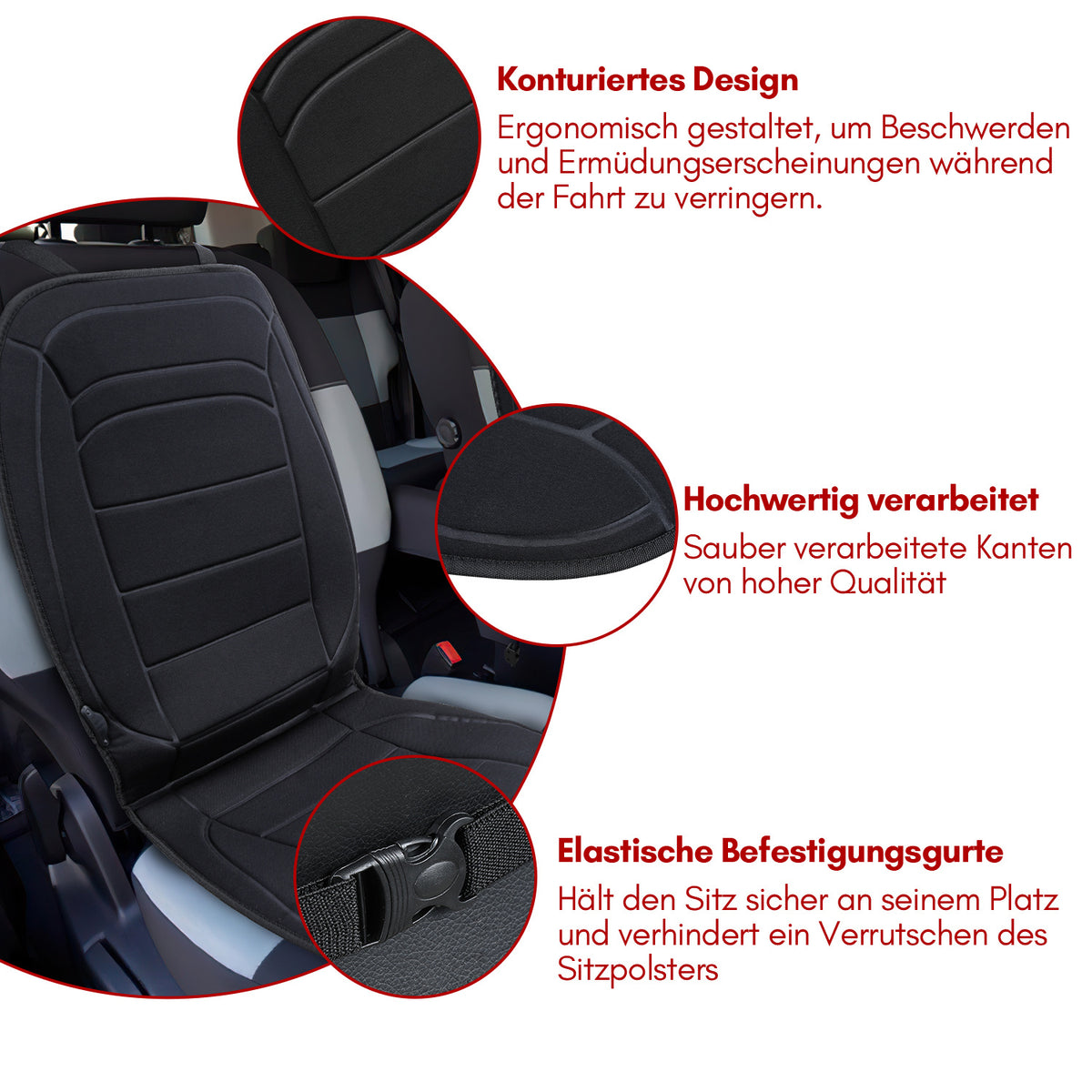 Auto-Sitzheizung 12 V, 50 × 100 cm mit 2 Heizstufen