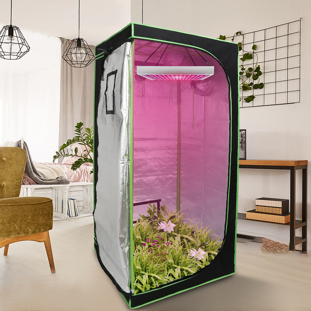 Cecaylie Growzelt 600D Oxford, Growbox Indoor mit reflektierender Folie, 5 Größen, Schwarz/Grün