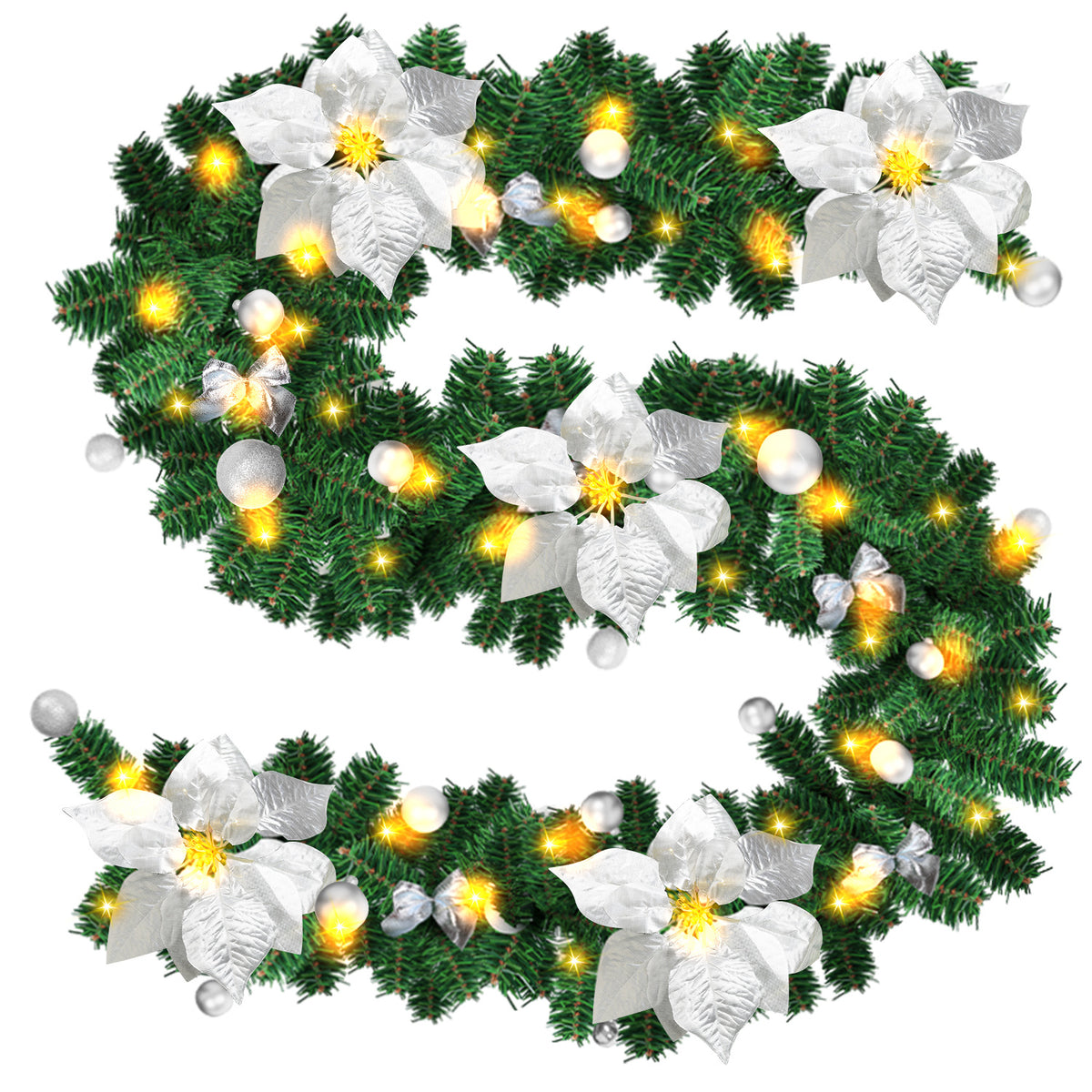 Cecaylie LED Weihnachtsgirlande 2,7 m / 5 m mit 50/100 LEDs