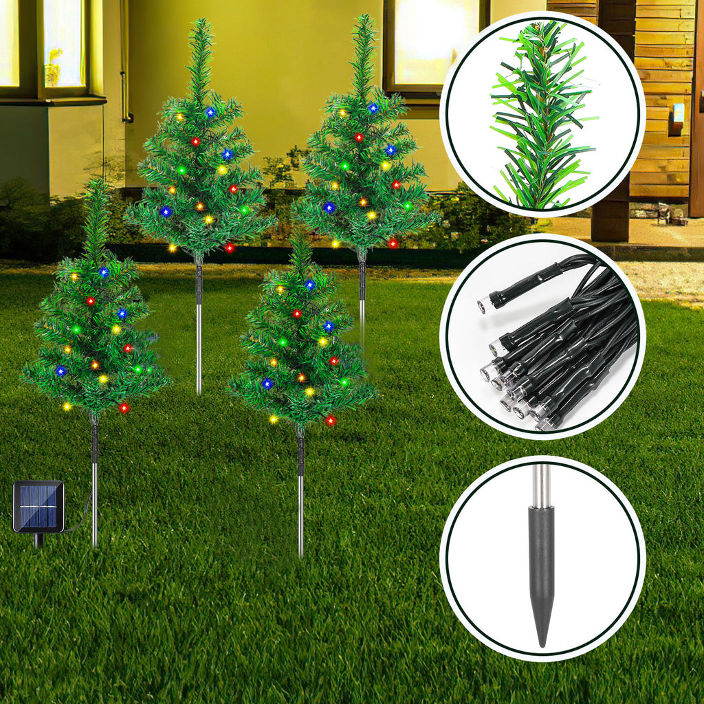 4er Set Solar Lichterkette – Weihnachtsdeko für Garten und Außenbereich
