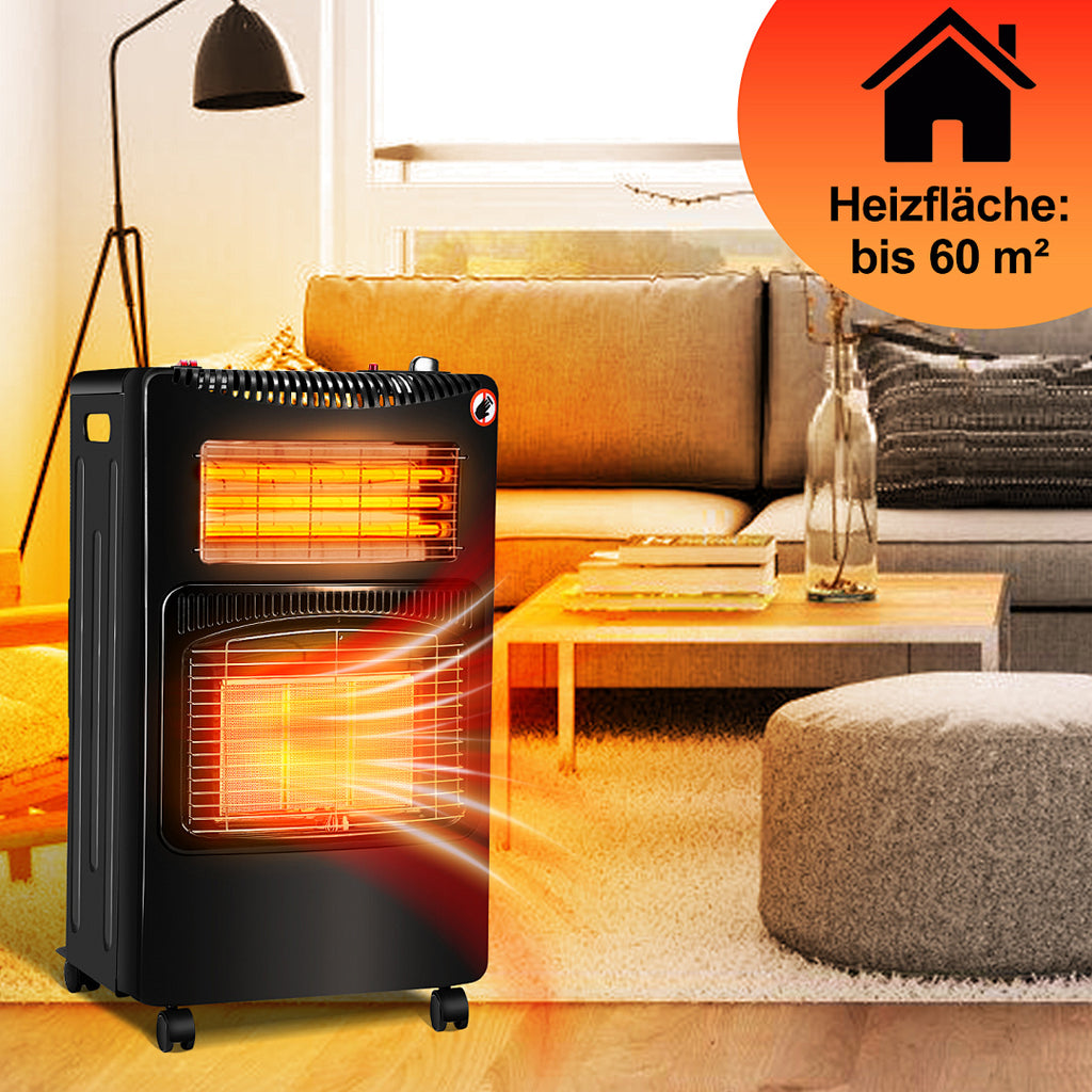 Gas Elektro Heizgerät mit Gasbetrieb und elektrischer Quarzheizung