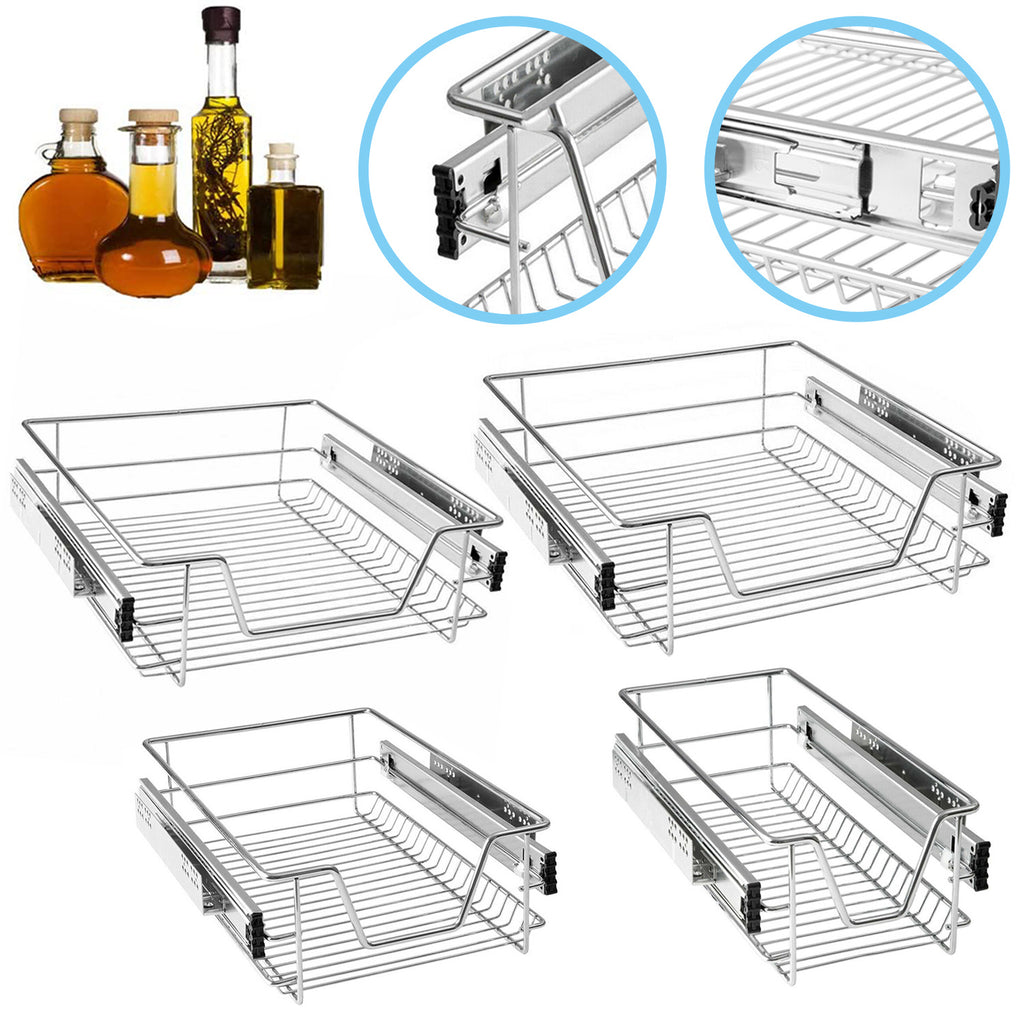 Ausziehbare Teleskopschublade für Küchenschrank 30–60 cm – 2/4/6er Set