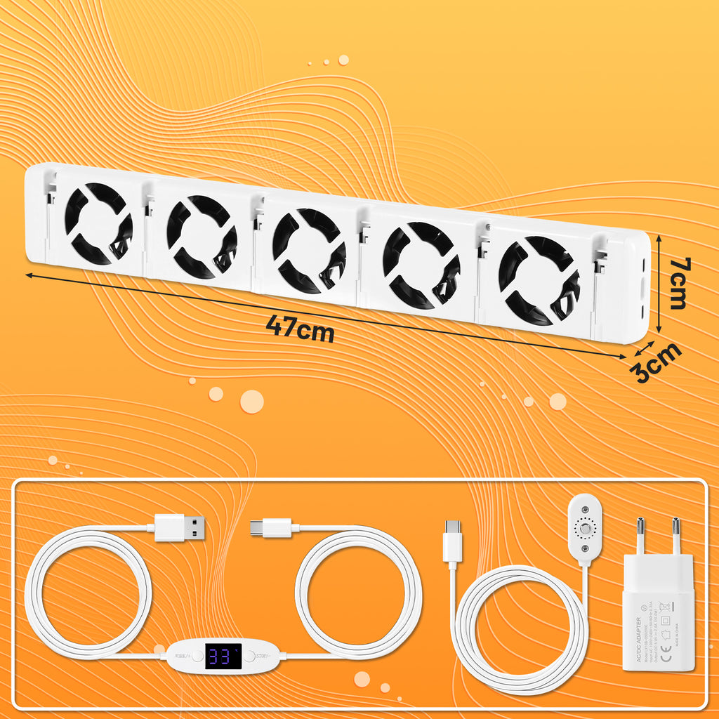 Heizkörperventilator mit Thermostat – 3/5 Lüfter, Mono-, Duo- oder Trio-Set