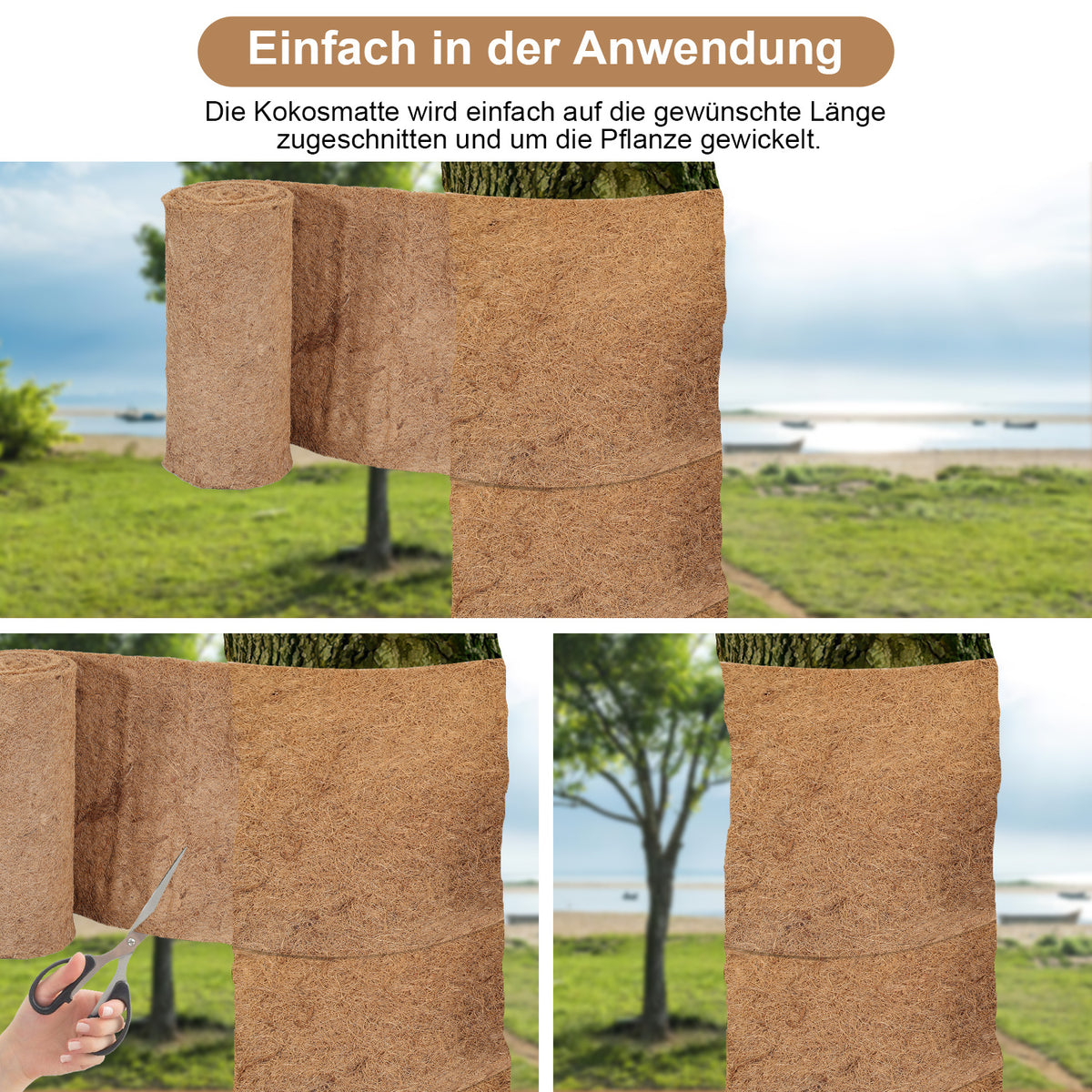 Cecaylie Kokosmatte 1200 g/m², 0,5 × 5–30 m Winterschutz für Pflanzen