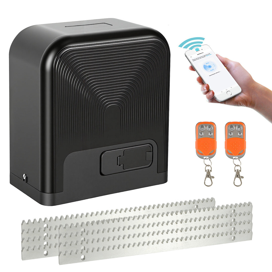 Automatischer Schiebetorantrieb elektrischer Schiebetoröffner Notentriegelungsschlüssel bei Stromausfall Bluetooth Torantrieb mit Funkfernbedienung IP44 wasserdichter mit Einklemmschutz leiser
