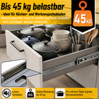Cecaylie Schwerlast-Schubladenschienen Edelstahl 45 kg mit Soft-Close & Vollauszug