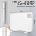 Metall-Infrarotheizung 120W/450W/800W mit Thermostat, WiFi & Fernbedienung