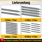 Cecaylie Schwerlast-Schubladenschienen Edelstahl 45 kg mit Soft-Close & Vollauszug
