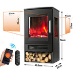 Elektrokamin als Wand- oder Standkamin mit LED-Flamme, App & Fernbedienung