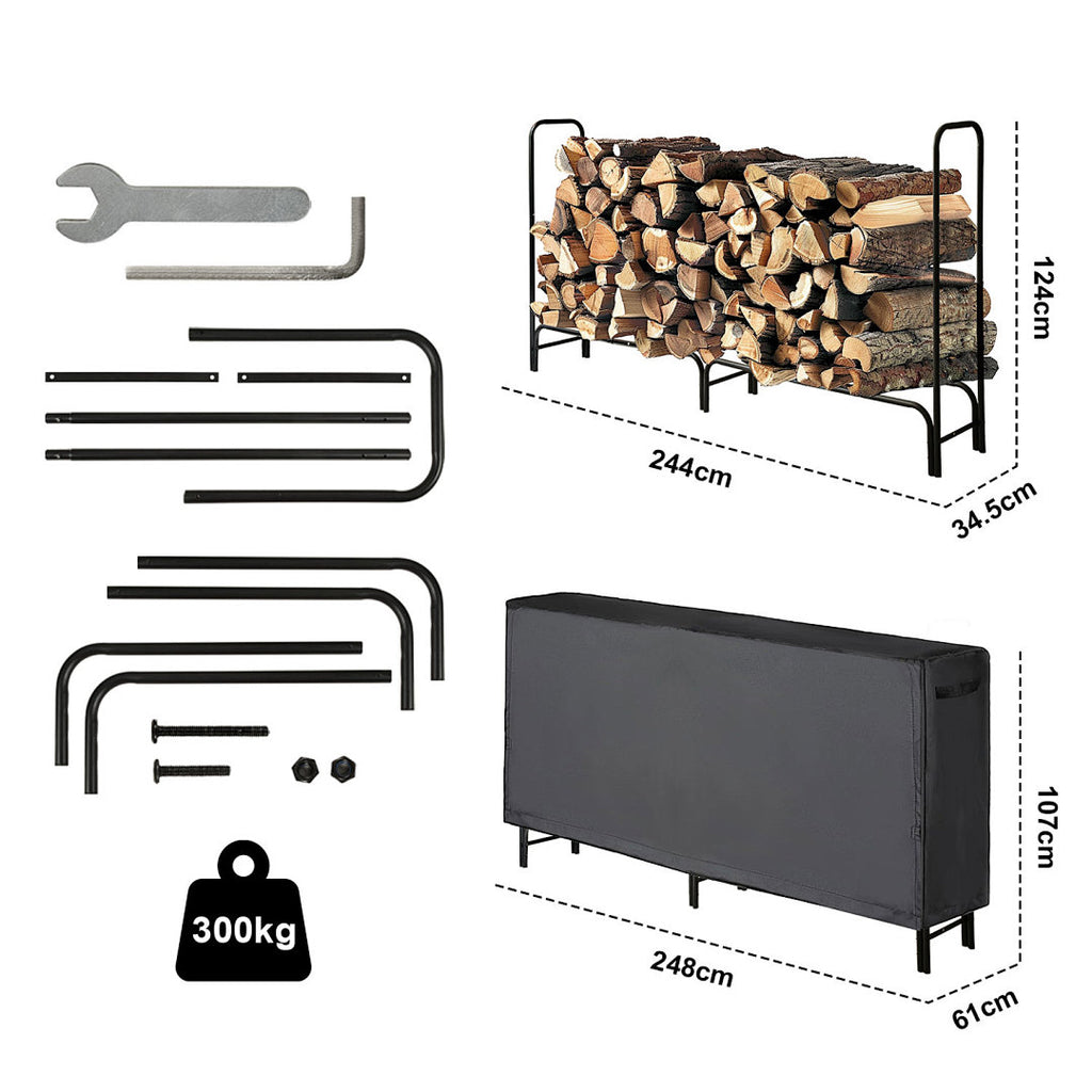 Cecaylie Kaminholzregal aus Metall – 3 Modelle für Brennholz