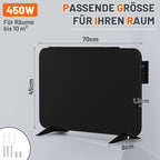 Metall-Infrarotheizung 120W/450W/800W mit Thermostat, WiFi & Fernbedienung