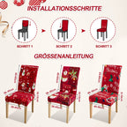 Weihnachts-Stuhlhussen aus Stretch-Polyester – verschiedene Sets & Motive