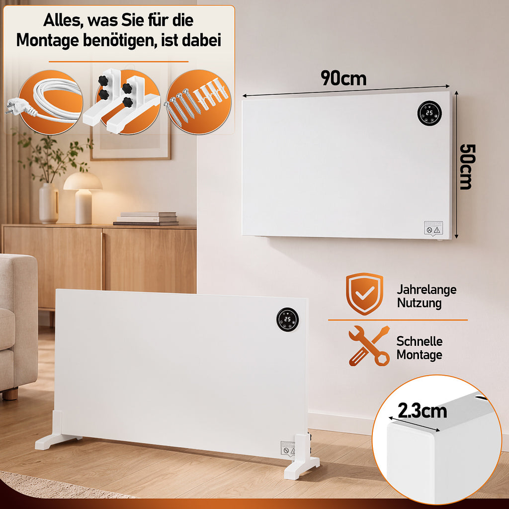 Hybrid Infrarot- & Konvektionsheizung 400W/750W/1000W mit WLAN & App