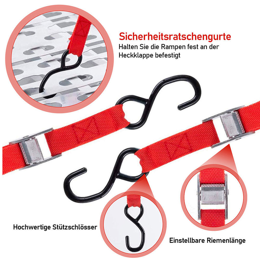 Klappbare Aluminium-Auffahrrampe 226 cm – bis 340 kg