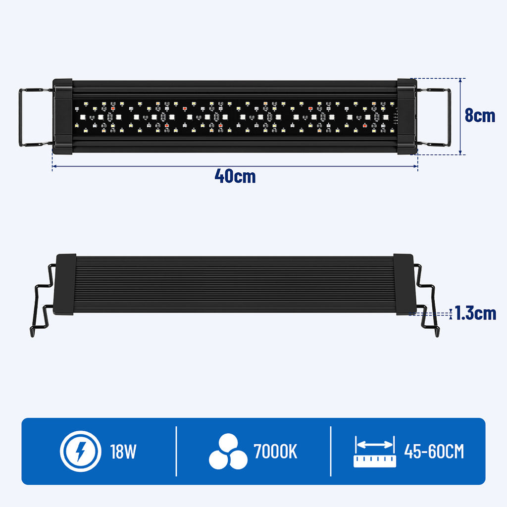 LED Aquariumbeleuchtung RGB Vollspektrum mit Fernbedienung – 12–36 W