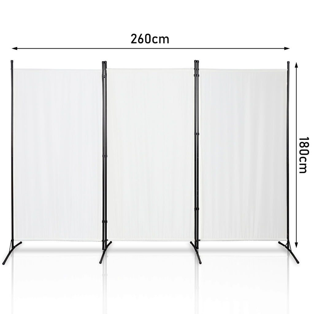 Cecaylie Paravent Raumteiler, faltbarer Sichtschutz aus Polyester, 1/3/4-teilig, Beige/Anthrazit