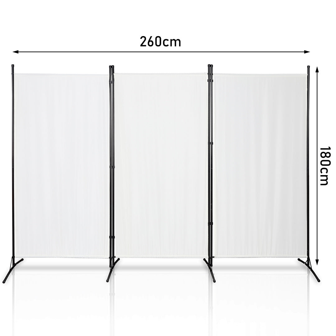 Cecaylie Paravent Raumteiler, faltbarer Sichtschutz aus Polyester, 1/3/4-teilig, Beige/Anthrazit
