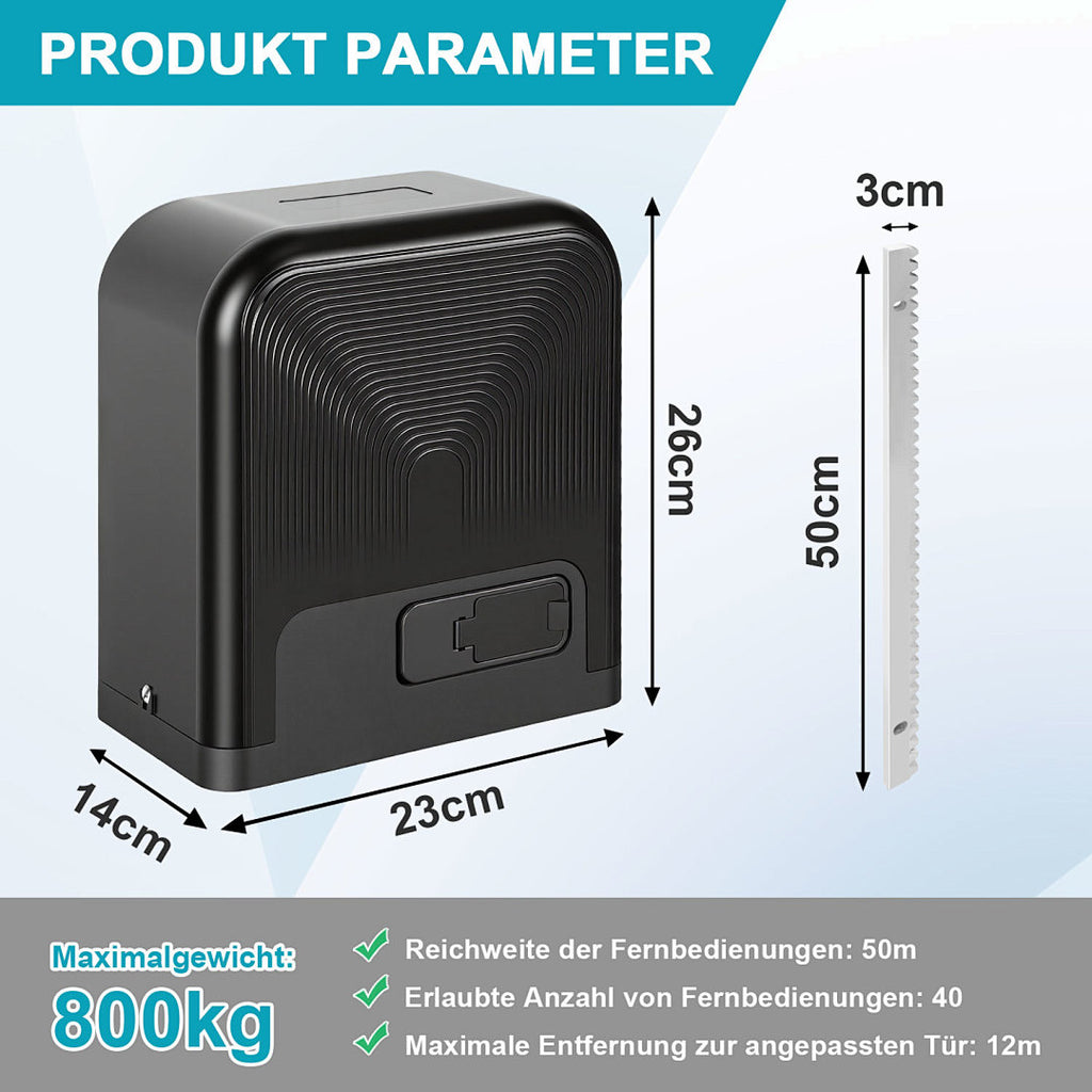 Schiebetorantrieb für Tore bis 800 / 1600 kg – Standard oder WiFi-App