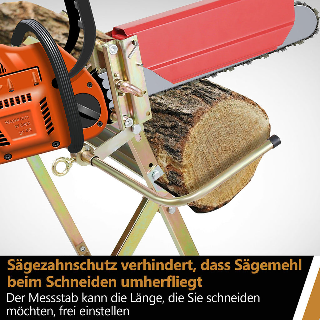 Sägebock mit Kettensägenhalterung – klappbar, bis 150 kg