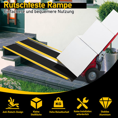 2er Set Aluminium-Auffahrrampen 118 cm – 300 kg pro Rampe