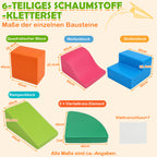 Schaumstoffbausteine 6-teilig, XXL Kletter- & Krabbelset für Innenräume