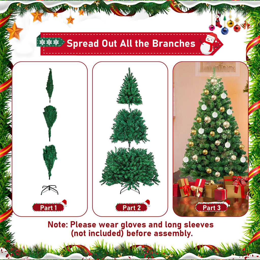 Künstlicher Weihnachtsbaum 120–210 cm – Grün, Weiß, Schnee-Effekt oder LED