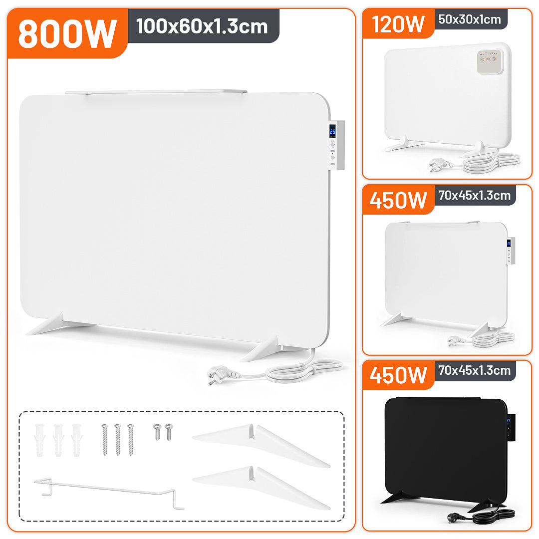 Metall-Infrarotheizung 120W/450W/800W mit Thermostat, WiFi & Fernbedienung