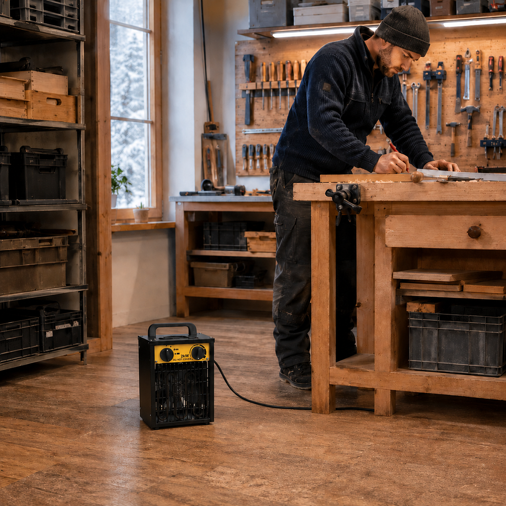PTC Keramik Heizlüfter 2000W/3000W – Bauheizer für Garage & Werkstatt