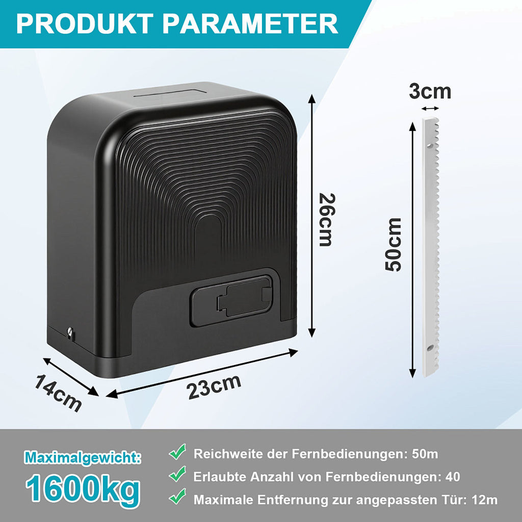 Schiebetorantrieb für Tore bis 800 / 1600 kg – Standard oder WiFi-App