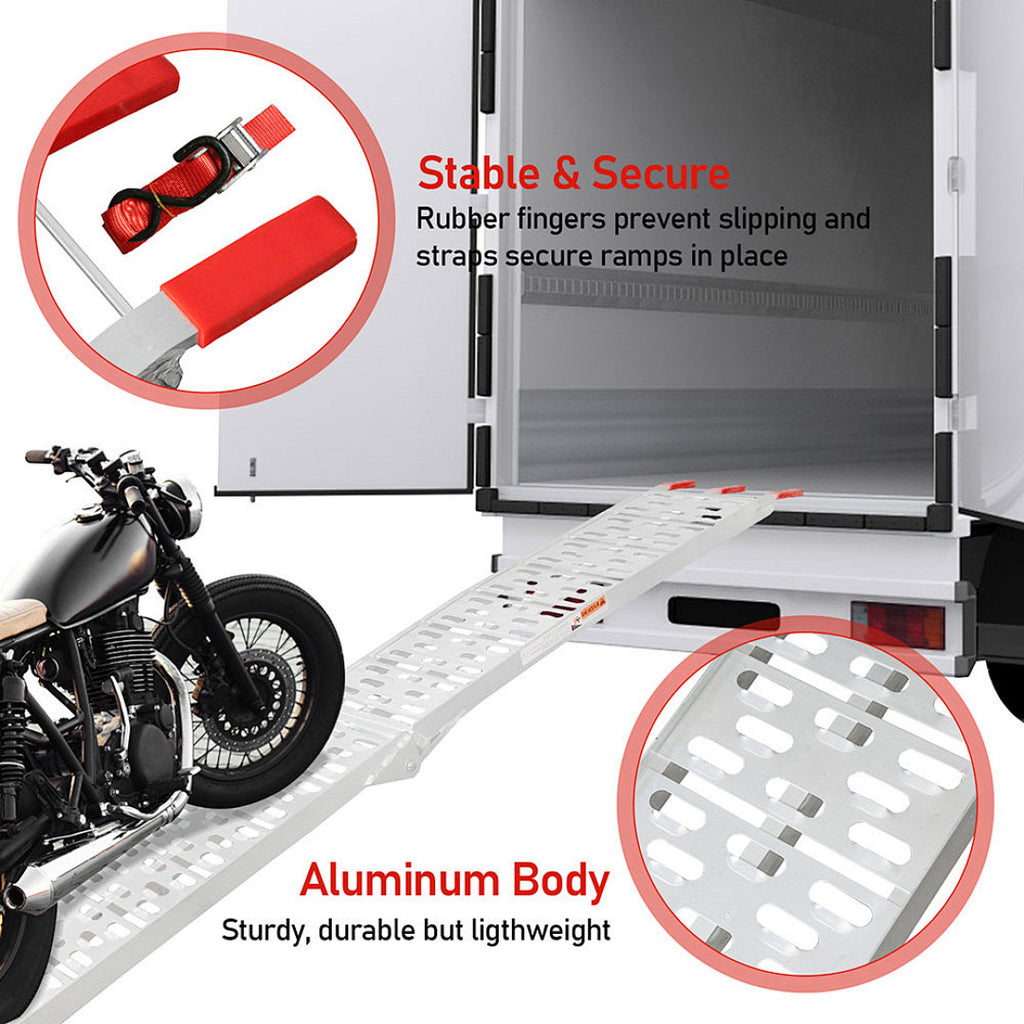 Klappbare Aluminium-Auffahrrampe 226 cm – bis 340 kg