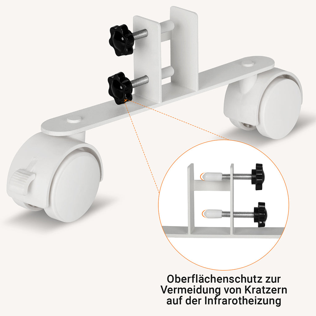 Universal Standfüße mit 360° Rollen für Infrarotheizung – 2–10 Stück