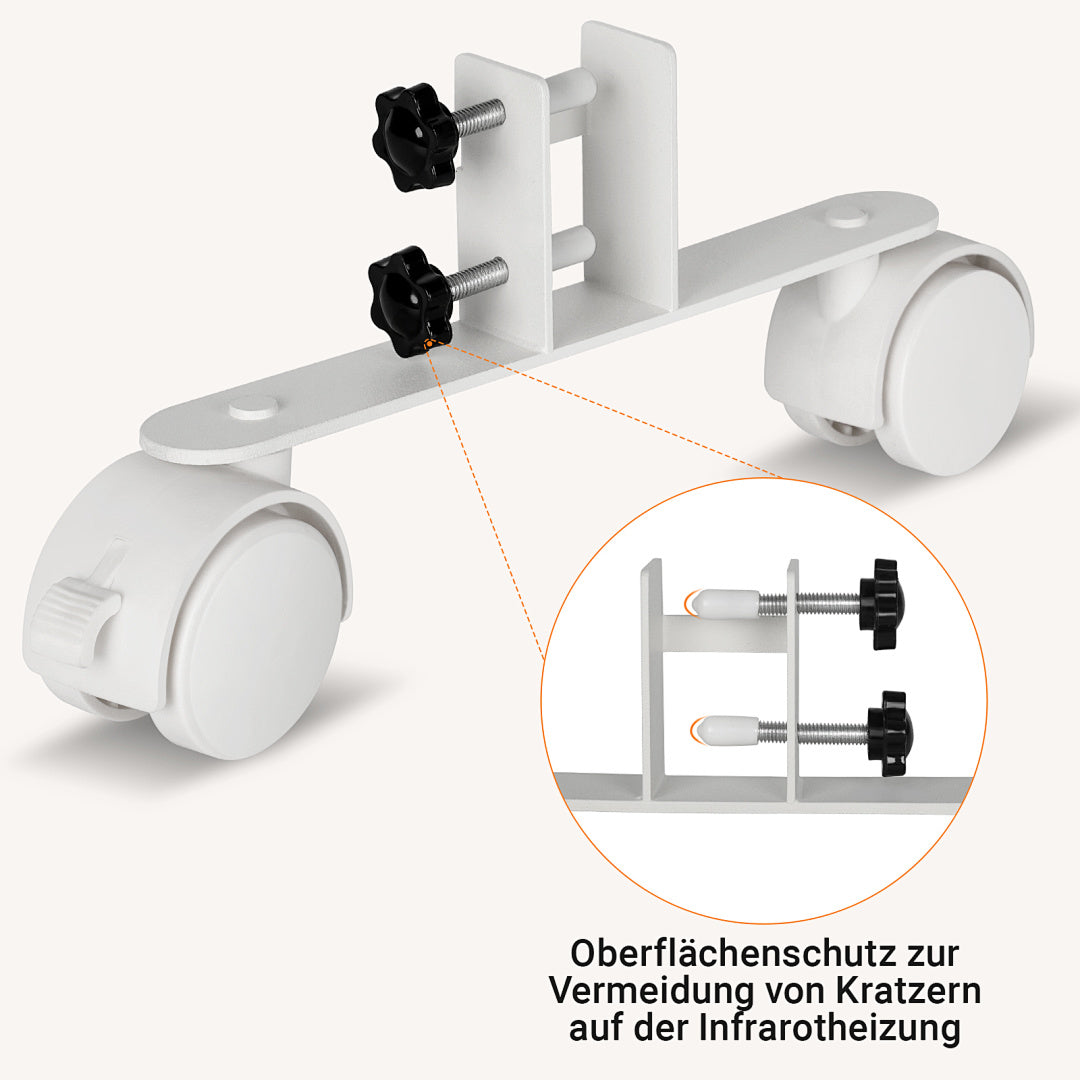 Universal Standfüße mit 360° Rollen für Infrarotheizung – 2–10 Stück
