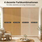 Akustikpaneele 120 × 60 cm mit Holzlamellen & Filz – 2–8 Stück