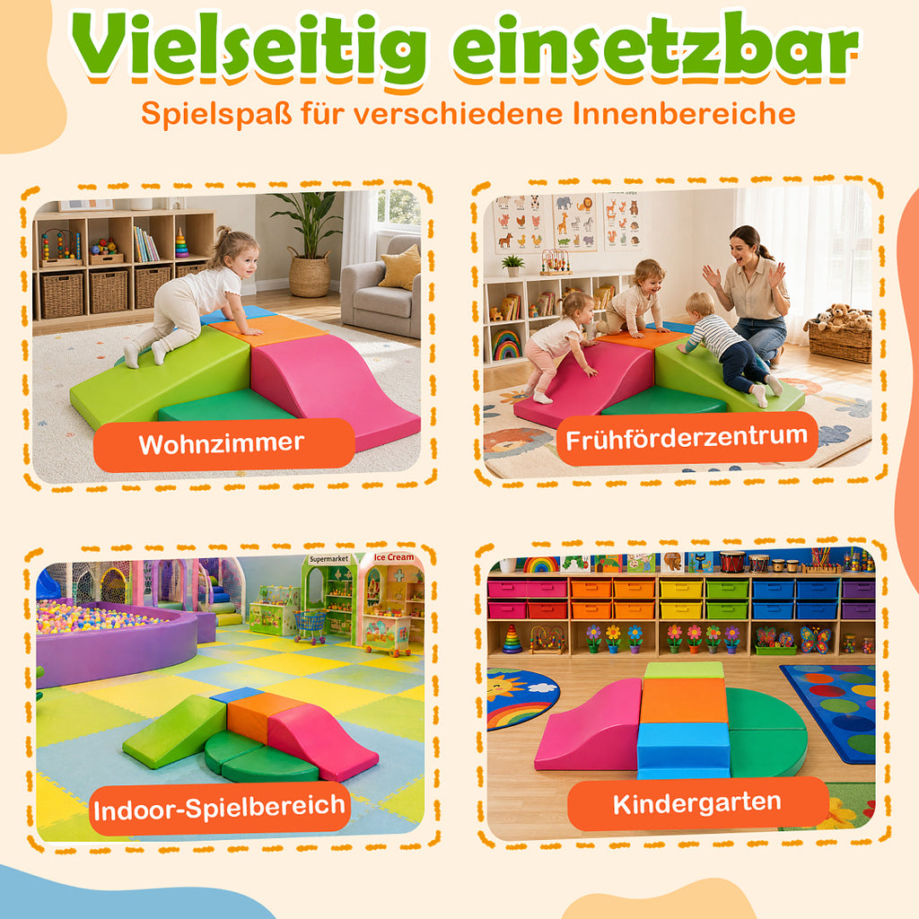 Schaumstoffbausteine 6-teilig, XXL Kletter- & Krabbelset für Innenräume