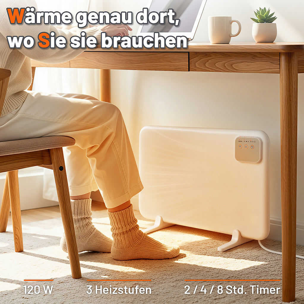 Metall-Infrarotheizung 120W/450W/800W mit Thermostat, WiFi & Fernbedienung