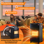 Cecaylie Gasheizung 4,2 kW mit 3 Heizstufen, Infrarot-Gasheizer mit Druckminderer & Gasschlauch