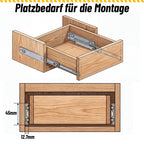 Cecaylie Schwerlast-Schubladenschienen Edelstahl 45 kg mit Soft-Close & Vollauszug