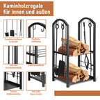 Cecaylie Kaminholzregal aus Metall – 3 Modelle für Brennholz